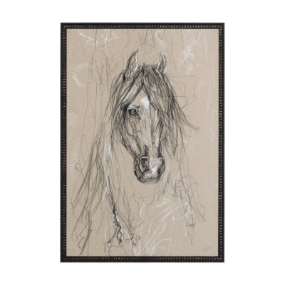 14479 - Sketch of Animal VII (Horse) by Mercana Studio a Hand Embellished Textured Framed Art Print