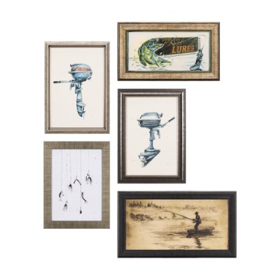 14488 - Fishing Lure by Mercana Studio a Hand Embellished Textured Framed Art Print