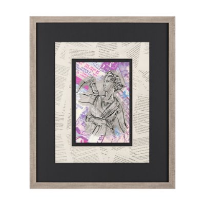 14514 - Graffiti sculpture I by Mercana Studio Hand Embellished Textured Framed Art Print Matted under Glass