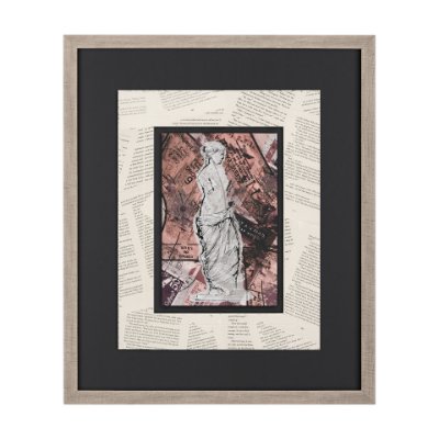 14518 - Graffiti Sculpture V by Mercana Studio Hand Embellished Textured Framed Art Print Matted under Glass