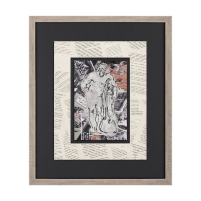 14519 - Graffiti sculpture VI by Mercana Studio Hand Embellished Textured Framed Art Print Matted under Glas