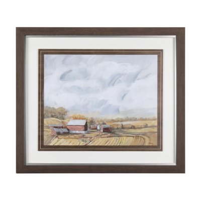 14524 - Farmland View I by Mercana Studio a Hand Embellished Textured Framed Art Print
