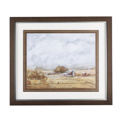 14525 - Farmland View II by Mercana Studio a Hand Embellished Textured Framed Art Print