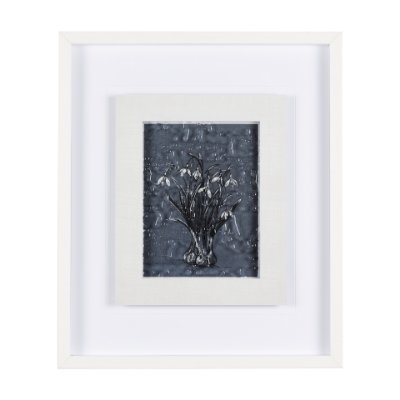 14566 - Botanical sketchesVI (Blue) by Mercana Studio Hand Embellished Framed Art Print Matted under Glass