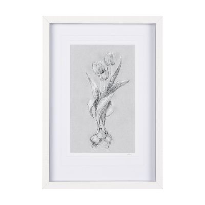 14592 - Botanical sketches I (Grey) by Mercana Studio Hand Embellished Framed Art Print Matted under Glass