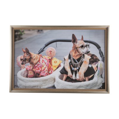 14640 - Clever Canines by Mercana Studio a Hand Embellished Textured Framed Photo Art Print Matted under Gla