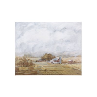 102328-S - Farmland view  II by Mercana Studio a Hand Embellished Textured Canvas