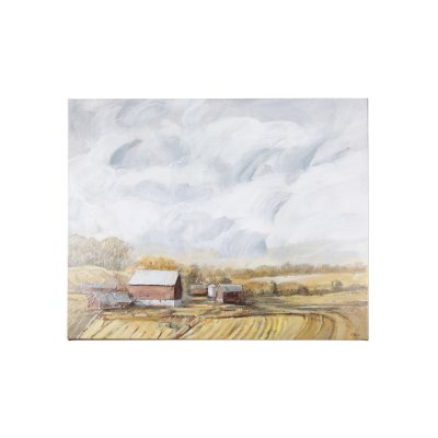 102327-S - Farmland view  I by Mercana Studio a Hand Embellished Textured Canvas
