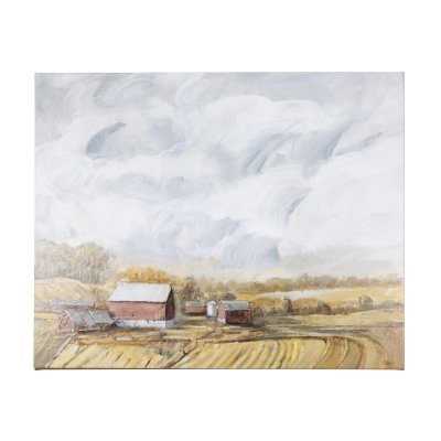 102327-L - Farmland view  I by Mercana Studio a Hand Embellished Textured Canvas