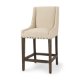 70244 - Kensington Cream Fabric Seat Brown Wood Frame Counter Stool