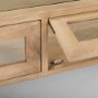 69748 - Arelius 49.5"L Rectangular Light Brown Wood w/ Black Metal Base Display Coffee Table