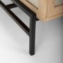 69748 - Arelius 49.5"L Rectangular Light Brown Wood w/ Black Metal Base Display Coffee Table