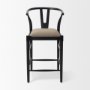 70193 - Trixie Black Wood Frame w/ Dark Taupe Fabric Seat Counter Stool