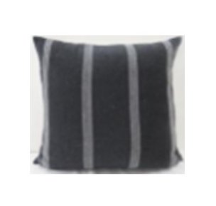 Jayme 14x26 Gray/White Striped Cotton Lumbar Pillow Cover w/Filler