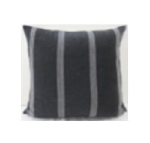 71095-CFD - Jayme 14x26 Gray/White Striped Cotton Lumbar Pillow Cover w/Filler