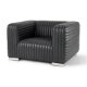 70190 - Ricciardo Black Leather Upholstered Arm Chair