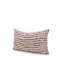 70324 - Jenna 14x26 Beige w/Merlot Print Linen Lumbar Decorative Pillow Cover