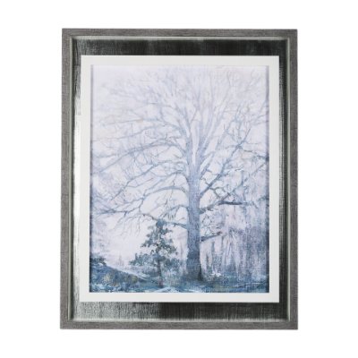14753 - A Fresh Winter Morning I by Mercana Studio Hand Embellished Framed Art Print Matted under Glass