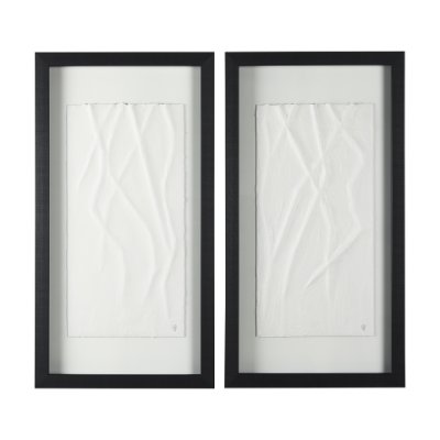 14789 - White Vines II (SET OF 2) by Studio M a handmade Original Framed 3D Textured Artwork under Glass