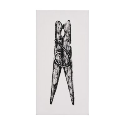 102427-S - Vintage Cloth Peg II by Mercana Studio a Hand Embellished Textured Canvas