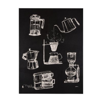102433-L - Coffee Maker Study by Mercana Studio a Hand Embellished Textured Canvas