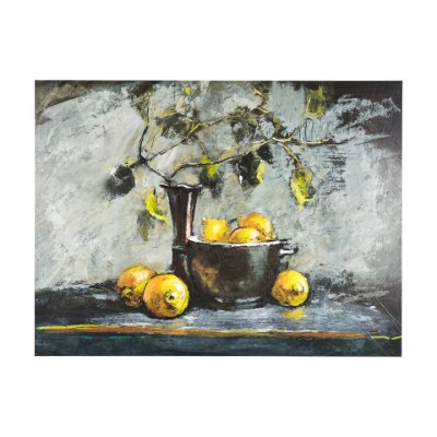 102462-L - Still Life with Lemons by Mercana Studio a Hand Embellished Textured Canvas