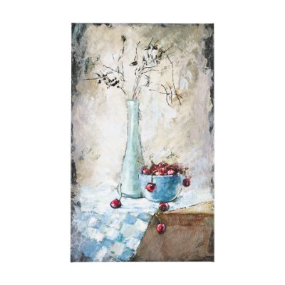 102461-L - Still Life with Cherries by Mercana Studio a Hand Embellished Textured Canvas