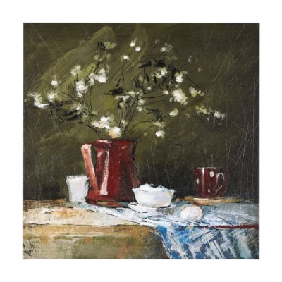 102459-L - Still Life with Crock by Mercana Studio a Hand Embellished Textured Canvas