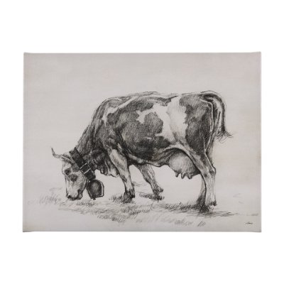 102456-L - Old West Collection IV (Cow Sketch) by Mercana Studio a Hand Embellished Textured Canvas