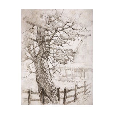 102455-S - Old West Collection I ( Farm view) by Mercana Studio a Hand Embellished Textured Canvas