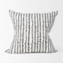 70321 - Jenna 22x22 Cream w/ Black Print Linen Square Decorative Pillow Cover