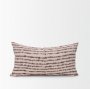 70324 - Jenna 14x26 Beige w/Merlot Print Linen Lumbar Decorative Pillow Cover