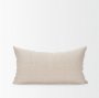 70324 - Jenna 14x26 Beige w/Merlot Print Linen Lumbar Decorative Pillow Cover