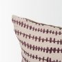 70324 - Jenna 14x26 Beige w/Merlot Print Linen Lumbar Decorative Pillow Cover