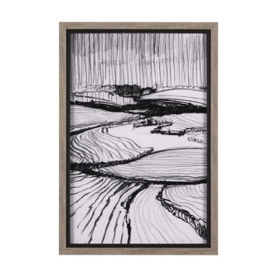 14802 - Rural Sketch-I by Mercana Studio a Hand Embellished Textured Framed Art Print