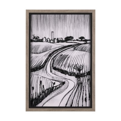 14803 - Rural Sketch-II by Mercana Studio a Hand Embellished Textured Framed Art Print