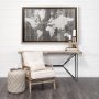 12806 - Old World Map Neutral by Mercana Studio Hand Embellished Textured Framed Art Print Matted under Glas