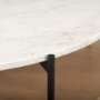 69924-AB - Larkin Marble Top w/ Brown Wood Shelf Round Coffee Table