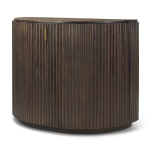 Terra Fluted Dark Brown 2-Door Accent Cabinet