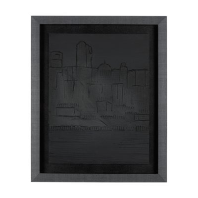 14888 - Shadow of the City I by Mercana Studio Hand Embellished Textured Framed Art Print Matted under Glass