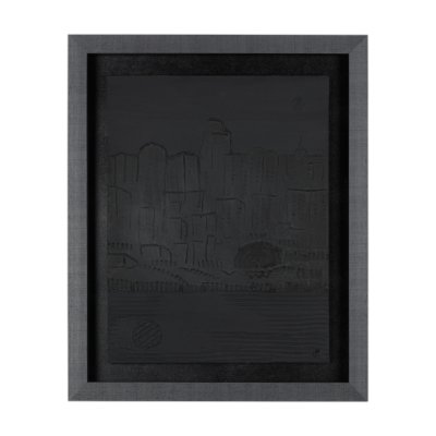 14889 - Shadow of the City II by Mercana Studio Hand Embellished Textured Framed Art Print Matted under Glas