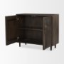69953 - Tucker Dark Brown Wood w/ Carved Arch Pattern 2 Door Cabinet