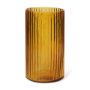 70363 - Dawn 11.4" Ribbed Amber Glass Vase