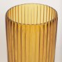 70363 - Dawn 11.4" Ribbed Amber Glass Vase