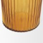 70363 - Dawn 11.4" Ribbed Amber Glass Vase