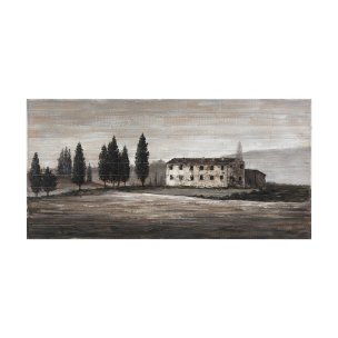 Tuscan Cypress 60x36 Hand Painted on Wood Oil Painting