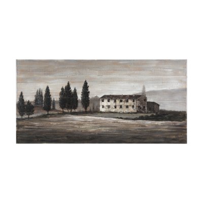70372 - Tuscan Cypress 60x36 Hand Painted on Wood Oil Painting