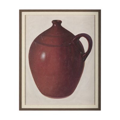 14937 - Redware Jug  by Mercana Studio a Hand Embellished Textured Framed Art Photograph