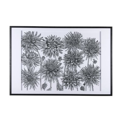 14939 - Dahlia Study - Detail by Mercana Studio Hand Embellished Textured Framed Art Photo Matted under Glas