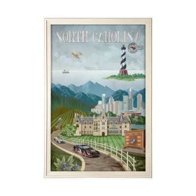 14971 - North Carolina by Mercana Studio a Framed Art Print Matted under Glass